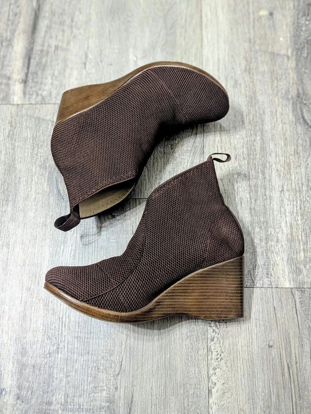 Charleston Shoe Co. Brown Wedge Heel Boots